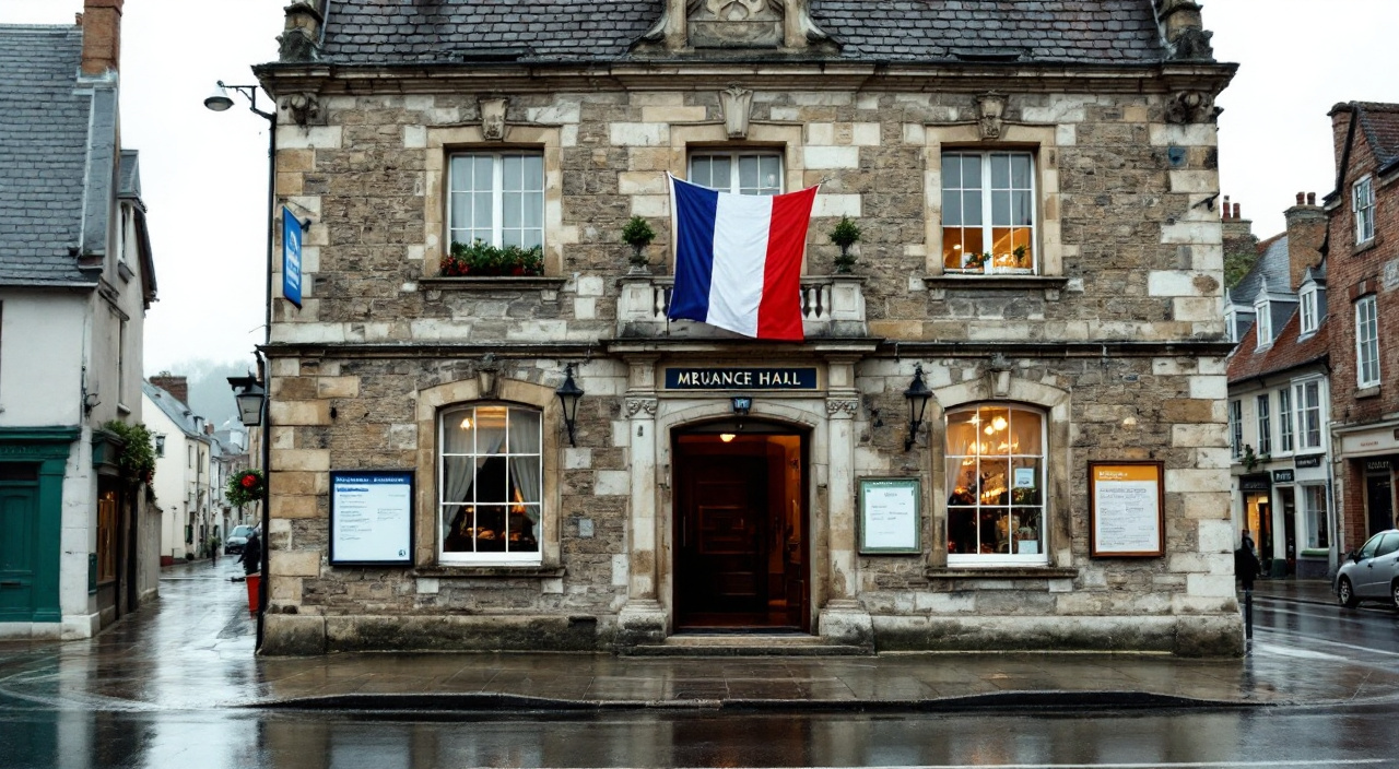 Façade de mairie et panneaux d'affichage municipaux